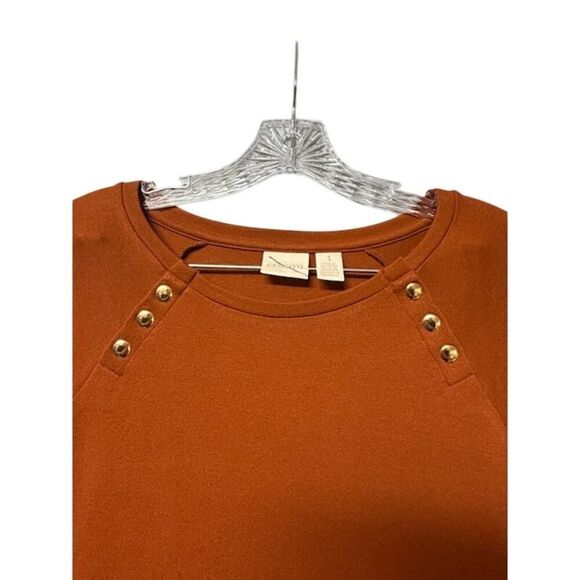 Chico's Long Sleeve Rust Think Sweater Size 1 - Picture 2 of 6